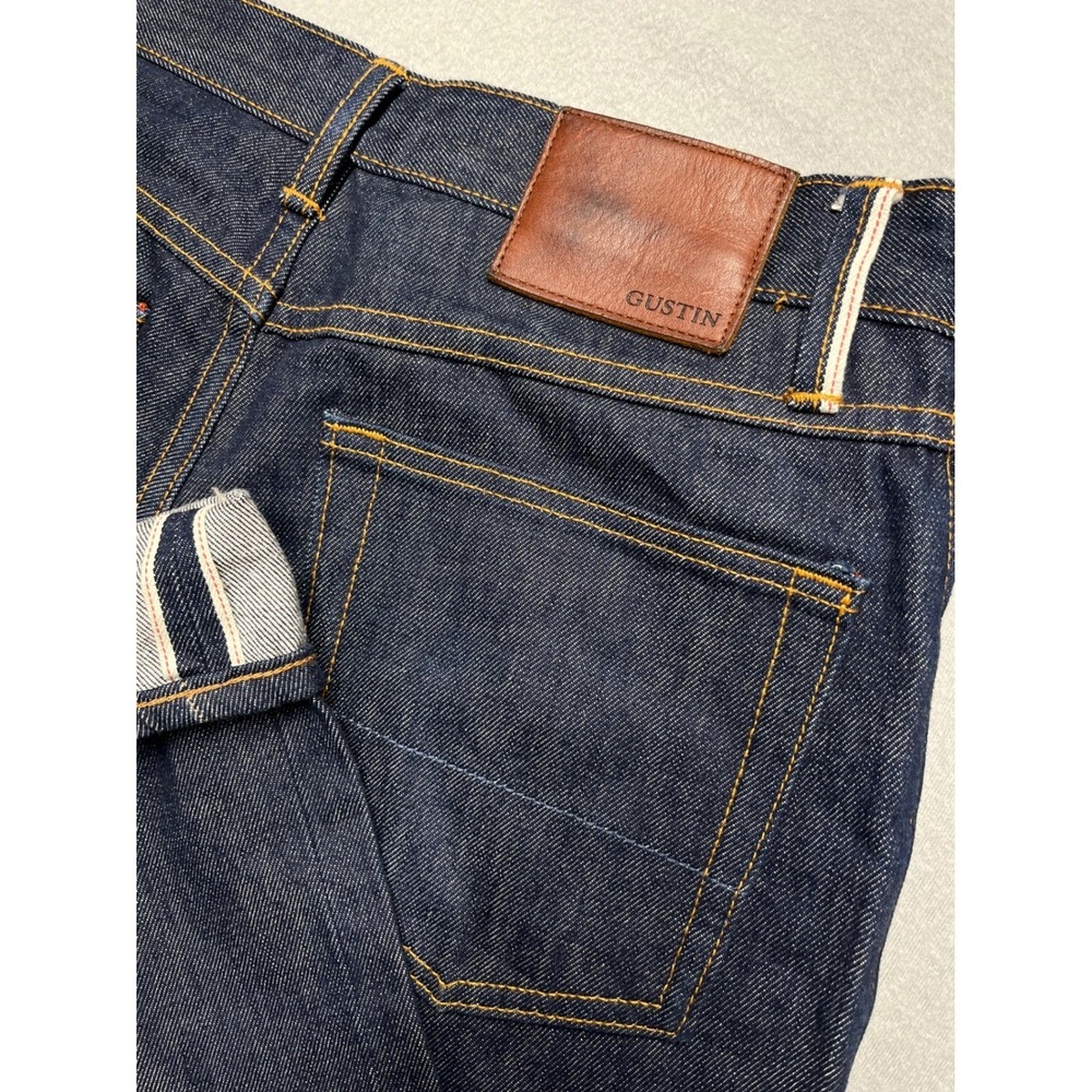 Gustin Raw Selvedge Denim Jeans Mens 30x29 Slim Fit Made‎ USA California NWOT